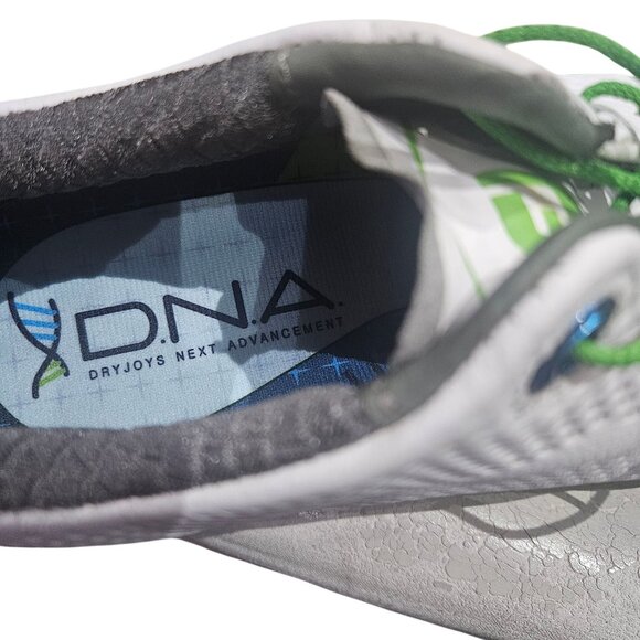 FootJoy D.N.A. Mens Golf Shoes 10M White & Green Spikeless - Picture 3 of 9